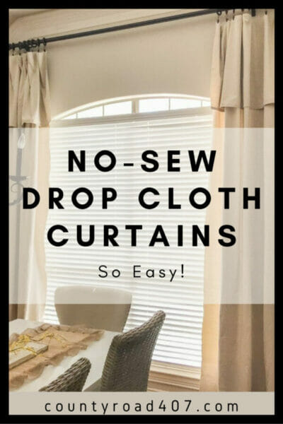 No Sew Drop Cloth Curtains - County Road 407