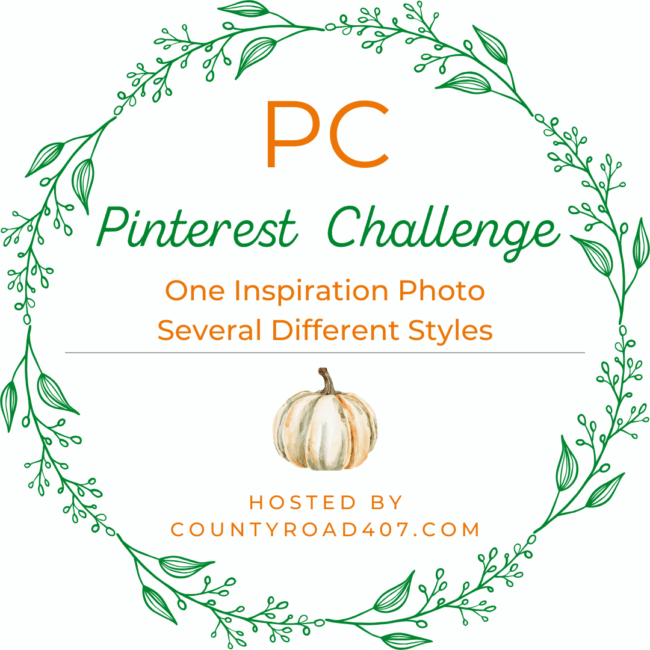 pinterest challenge graphic in green and orange