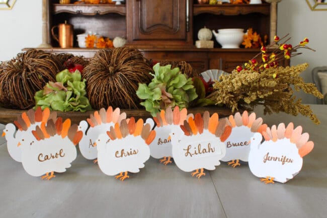 paper turkey place cards